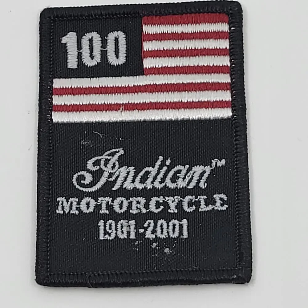Vintage Indian Motorcycle 1901-2001 Embroidered Patch Iron-On Sew-On New